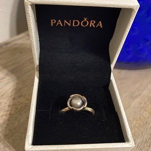 Silver Pandora Pearl Ring